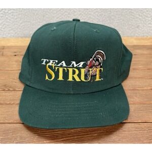 Vintage Team Strut Hat Adult Green Embroidered Snapback Cap Turkey Hunting Mens